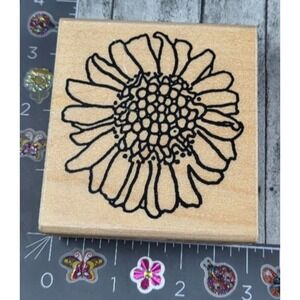 Annette Watkins Flower Outline Spotted Center K1321 1994 Rubber Stamp #Q115